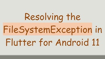 Resolving the FileSystemException in Flutter for Android 11