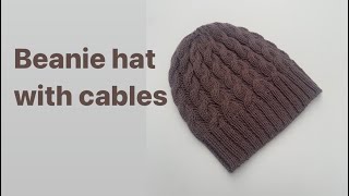 How to knit a hat | How to knit beanie hat with cables