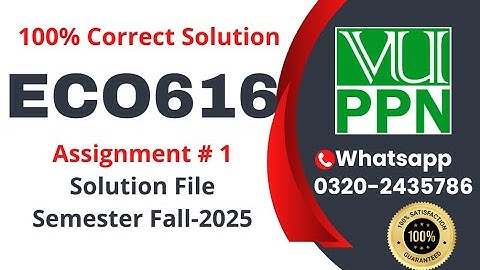 ECO616 Assignment 1 Solution Fall 2025 #eco616 #vu #vuppn