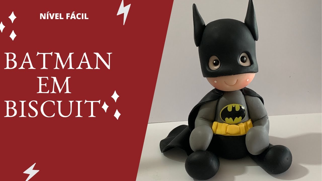 BATMAN EM BISCUIT - Aula passo a passo de como fazer um batman de modo fácil e rápido.