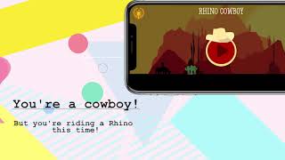 Rhino Cowboy - Mobile app game trailer promotional screenshot 1