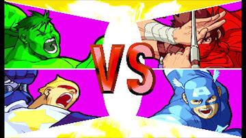 Marvel vs Capcom 1 ( Arcade ) - Captain Commando / Hulk Playthrough ( May 1, 2018 )