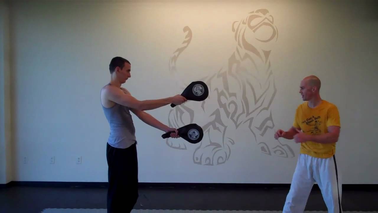 Spin outside crescent, inside crescent and hook kick (all in the air