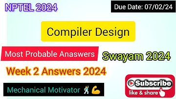 Compiler Design | Week 2 Quiz | Assignment 2 Solution | NPTEL | SWAYAM 2024