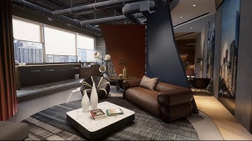 unreal engine 4 photorealistic office walkthrough