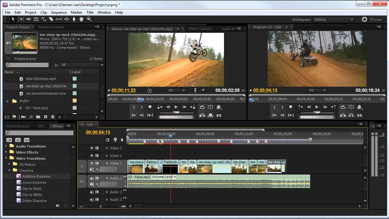 HOWTO Basic Video Editing (Premiere CS5) YouTube