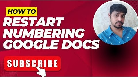 How to restart numbering Google Docs