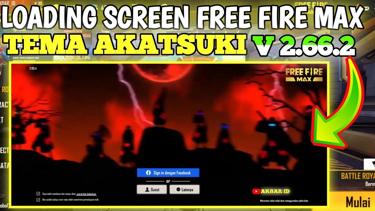 Loading screen freefire max tema anime Akatsuki | Cara merubah loading ...