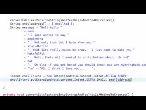 Android App Development for Beginners | 37 PutExtra method for an Email Intent