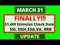 FINALLY Coming! SSI, SSDI, SSA, VA - $1,400 Stimulus Check Date [UPDATE]