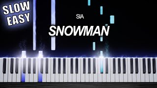 Sia - Snowman - SLOW EASY Piano Tutorial by PlutaX