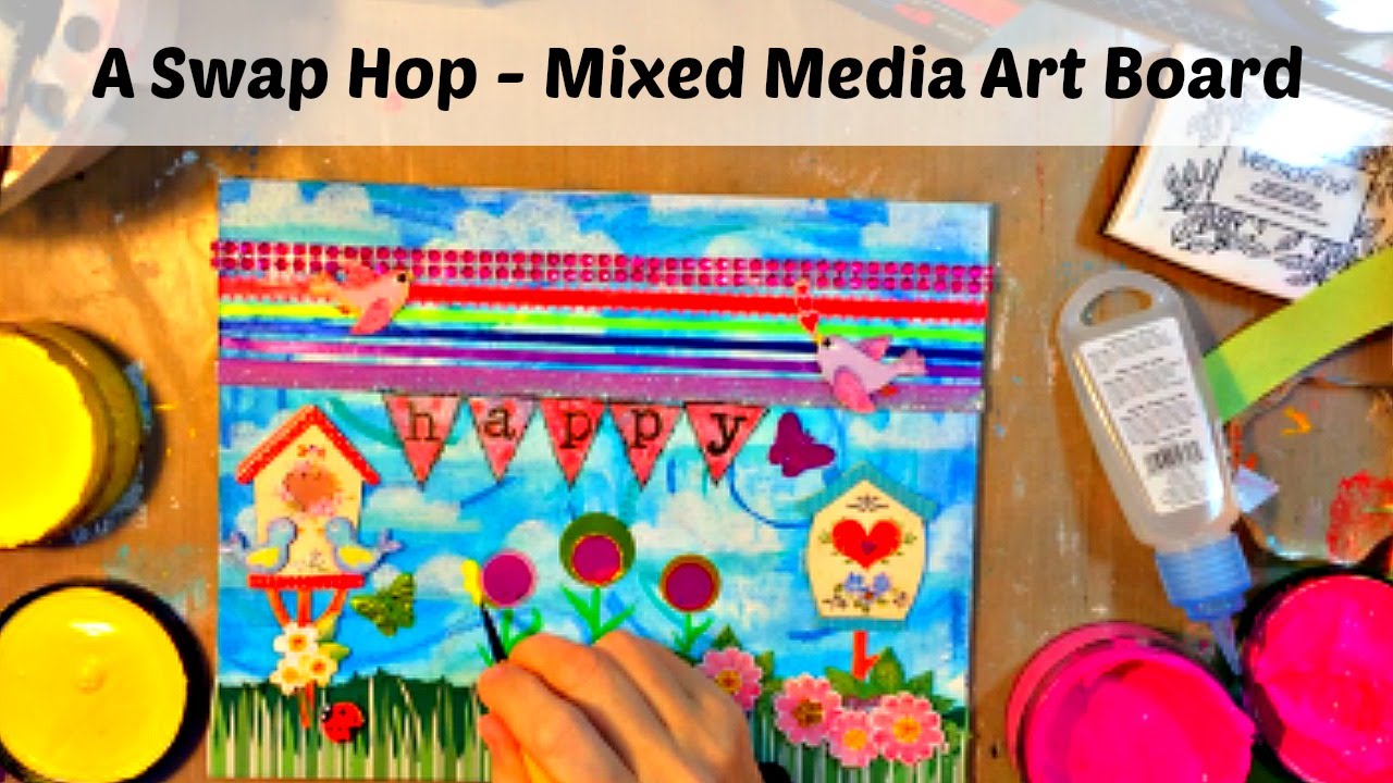 Swap Hop - Mixed Media Art Board