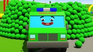 Ambulance, Fire Truck and Police Car - Emergency Vehicles for children 3D Cartoon