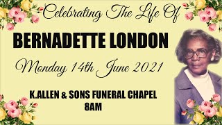 The Funeral Service Of Bernadette London