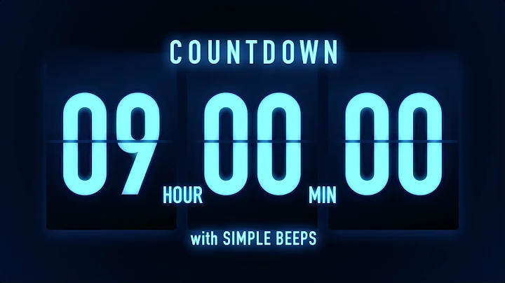 9 Hours Countdown Timer 🔵 Flip Clock with Simple Beeps