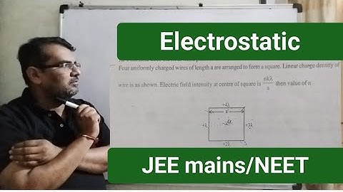 Four uniformly charged wires of length a are arranged to form a square Linear charge density of each