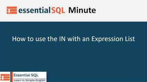 How to use the IN with an Expression List | Essential SQL