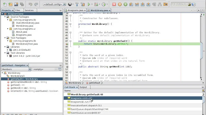 Call Stack Window and NetBeans Debugger