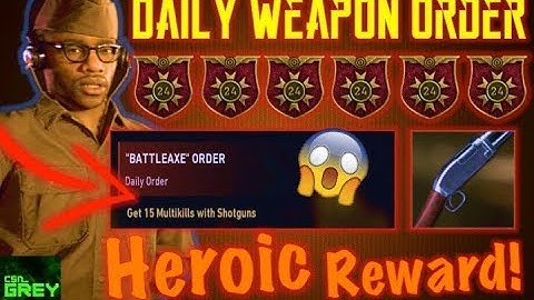 Daily Weapon Order - HEROIC Combat Shotgun "Battleaxe II" (FREE Shotgun) | Call of Duty WW2 (UPDATE)