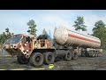 SnowRunner - GWC Goliath Military Truck 8x8 - Driving Offroad Transport Trailer Fuel Tanker