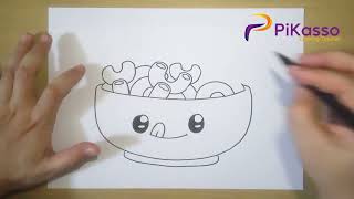 Funny Macaroni and Cheese Easy Drawing Tutorial