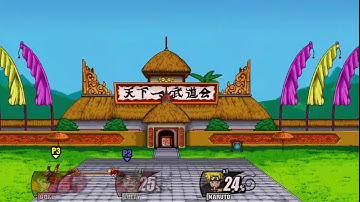 SSF2 Beta: Goku vs Luffy vs Naruto vs Ichigo (World Tournament - DBZ)