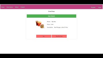 Restaurant - View Menu Item (part 2) create order/shopping cart using DB tables SQL ASP.NET c#