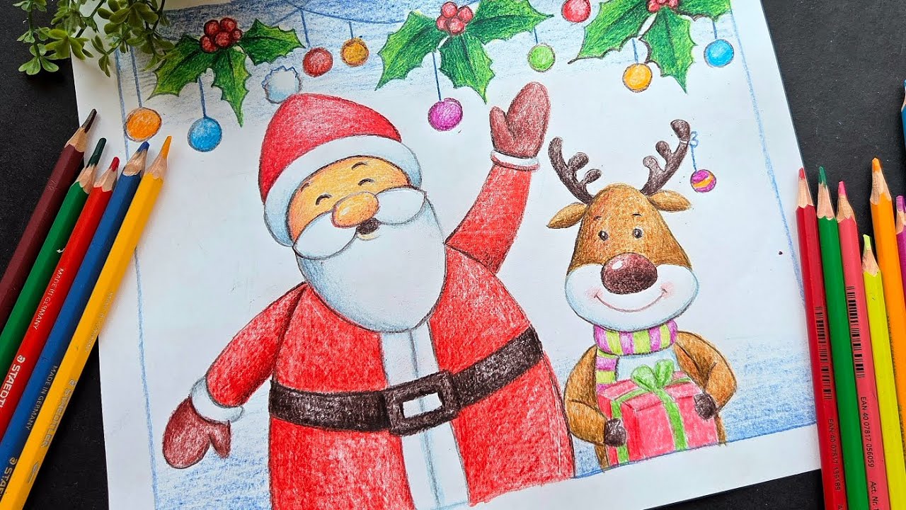 The Simple Christmas Art Will Make Your Friends Say WOW! / Easy Santa Clause Drawing