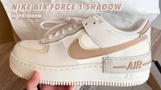 NIKE AIR FORCE 1 SHADOW WOMEN’S (SAIL/HEMP-FOSSIL-LIGHT BONE) UNBOXING 😍🔥 screenshot 2