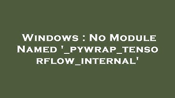 Windows : No Module Named 