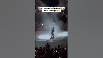 Thumbnail of Baby Keem chases Kendrick Lamar on stage #shorts