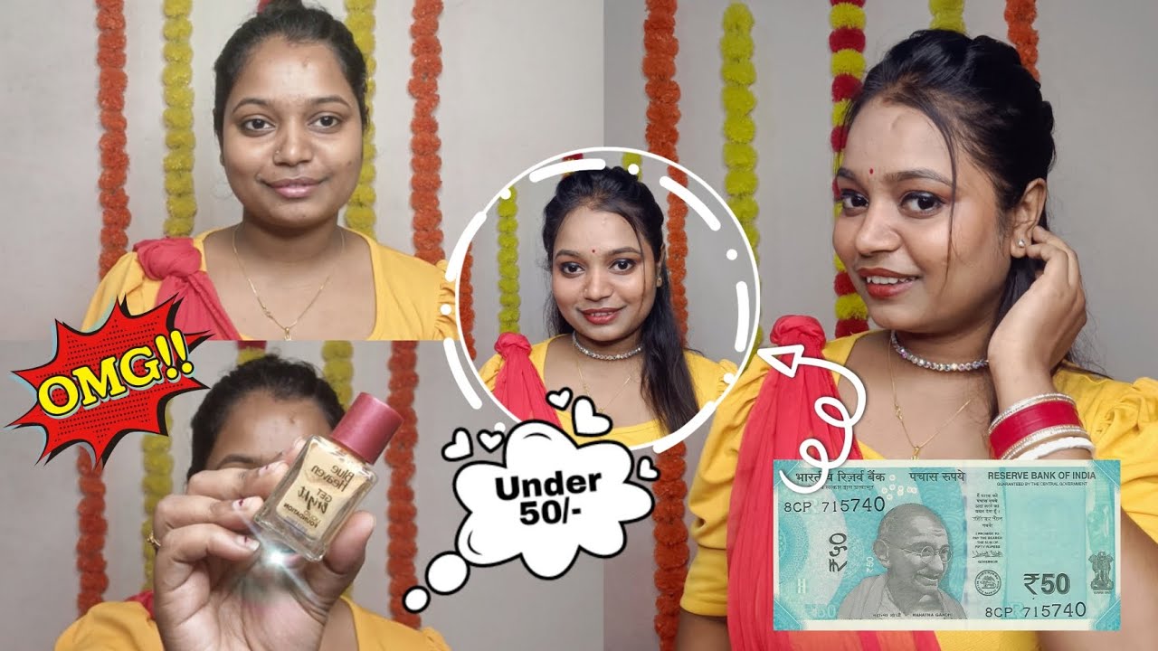 FULL FACE MAKEUP UNDER 50 RUPEES 😱riadas makeupunder50 