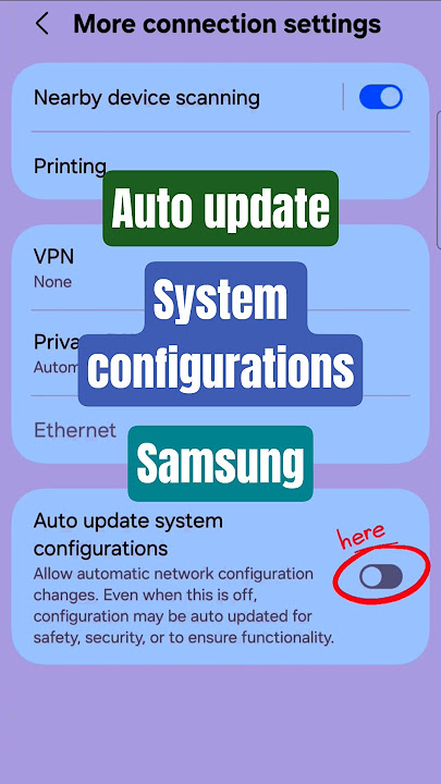 How to Turn ON or OFF Auto update system configurations on Samsung? #shortsfeed #ytshorts #shorts
