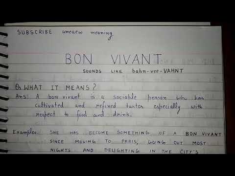 Bon Vivant Meaning | Build Your Vocabulary! Get Word Of The Day Every Day |  @Ameaew_Meaning - Youtube