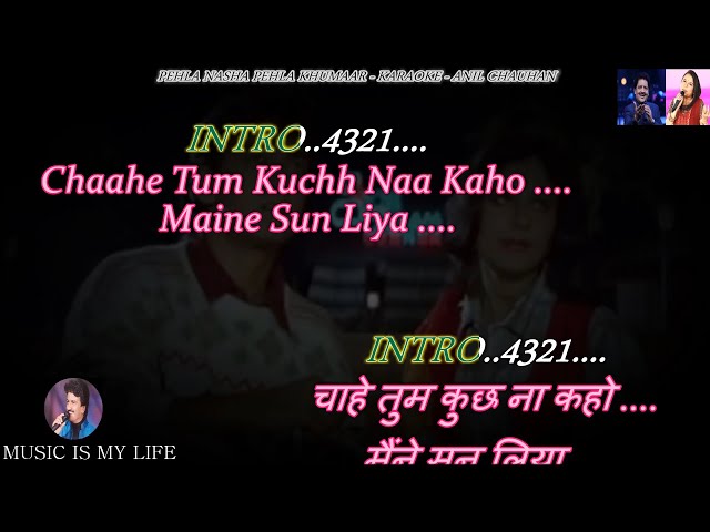 Pehla Nasha Pehla Khumar Renewed Karaoke With Scrolling Lyrics Eng. & हिंदी class=