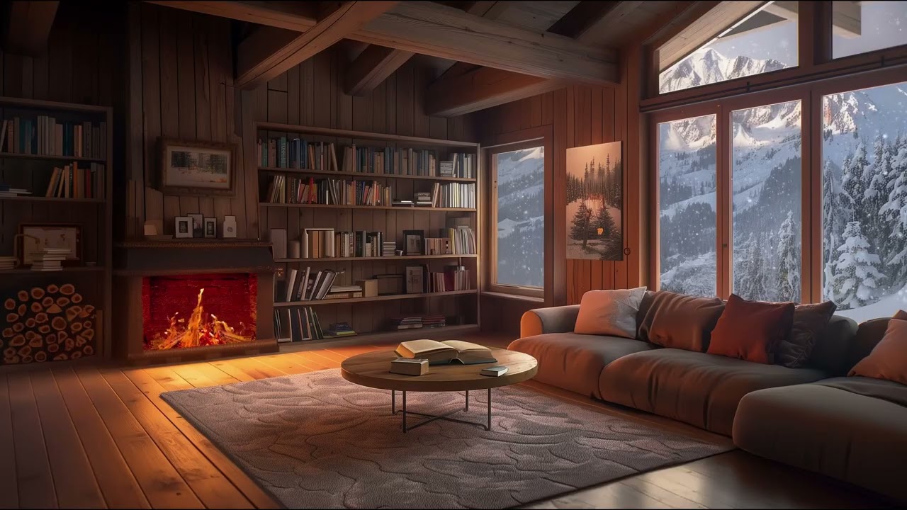 Mountain Cabin Calm ✨ Soft Piano Music for Study, Reading & Winter Relaxation