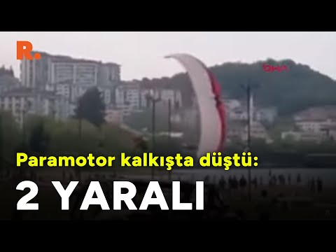 Paramotor kalkışta düştü: 2 yaralı