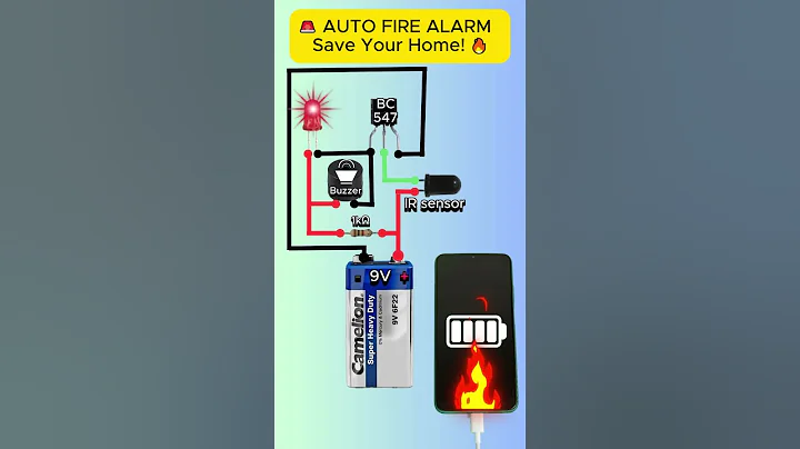 This Simple Fire Alarm Can Save Your Home! 🔥 #Shorts #fire #automatic #circuitdiagram #diy