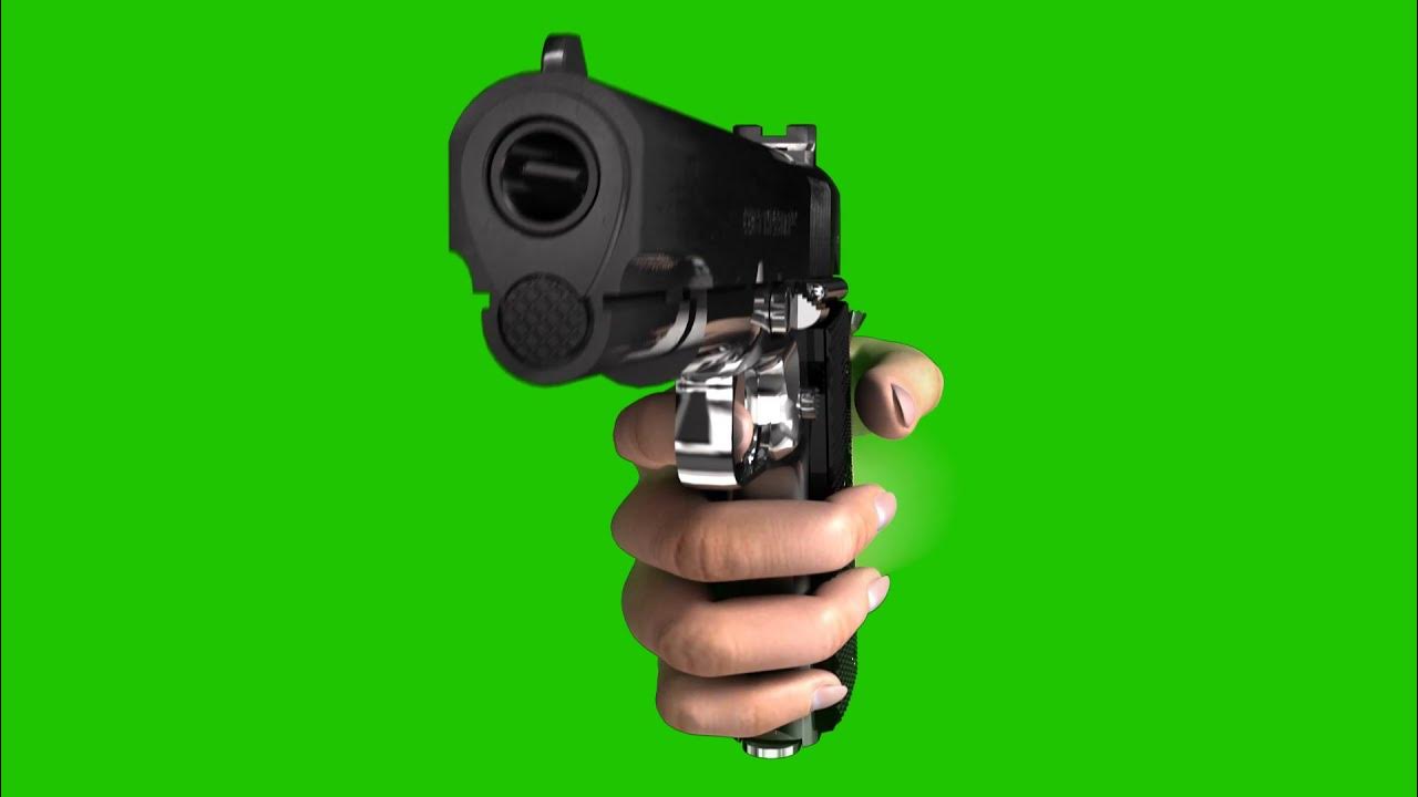 GUN HAND GREEN SCREEn GUN HAND GREEN SCREEn