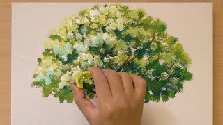 How to draw a tree using plastic clothespins / Easy painting technique