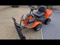 Husqvarna rider r16c awd dissasembly of mowing unit and installation of snow plogh