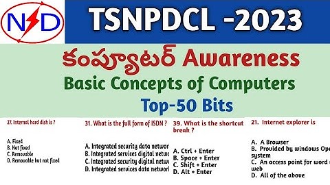 కంప్యూటర్  Awareness//Basic Concepts of Computers//Top 50 bits//EMRS Hostel warden exam Imp Bits