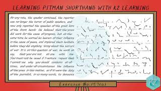 Exercise No.157 @ 110 WPM - Pitman Shorthand Dictation - KZ Learning