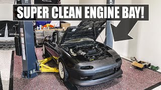 WRECKED Miata Build: SUPER CLEANING the Engine Bay!