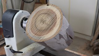 Wood Turning a Log into a Bowl