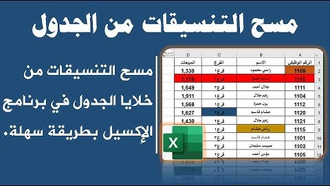 أسرار الإكسيل| حذف التنسيقات من خلايا الجدول في برنامج الاكسل Clear Formatting In Excel