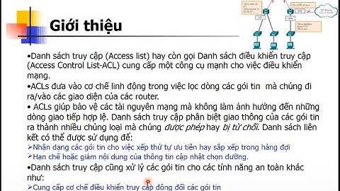 Danh sách điều khiển truy cập ACL - Ths. Phạm Hữu Tài - CTU
