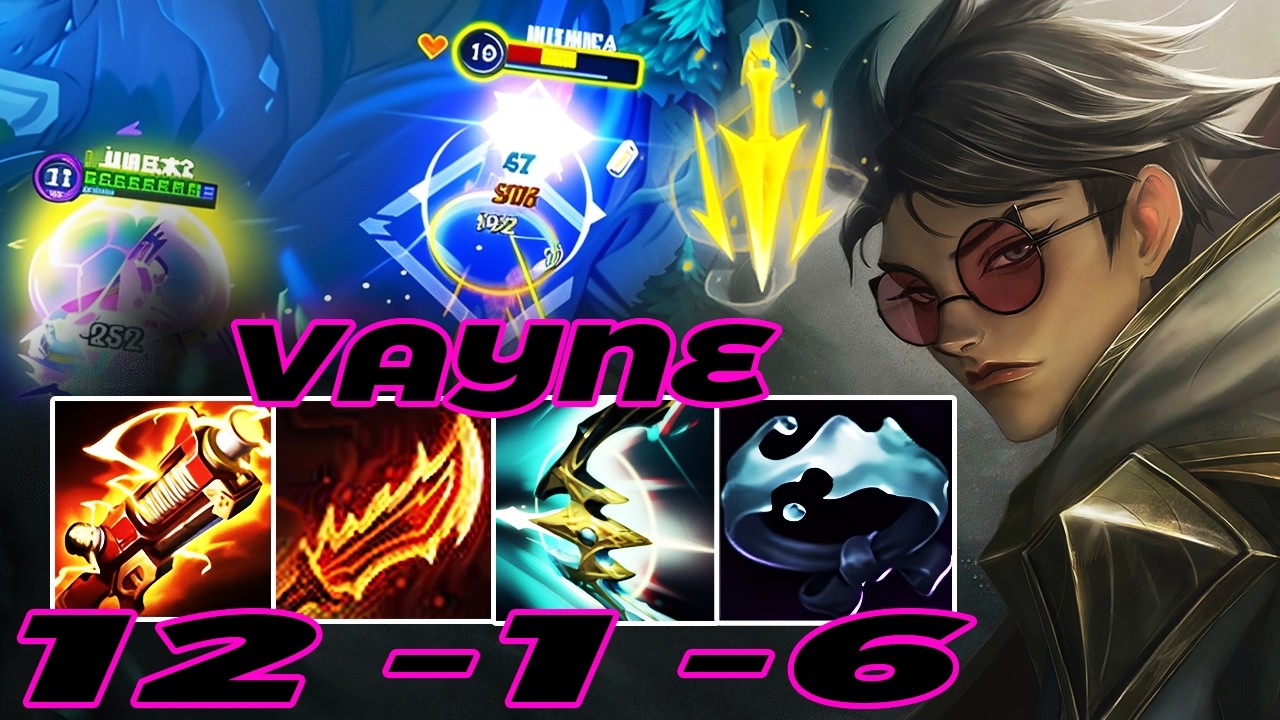 WILD RIFT VAYNE ADC GAMEPLAY | 12 -1 -6 MVP | VAYNE BUILD RUNES