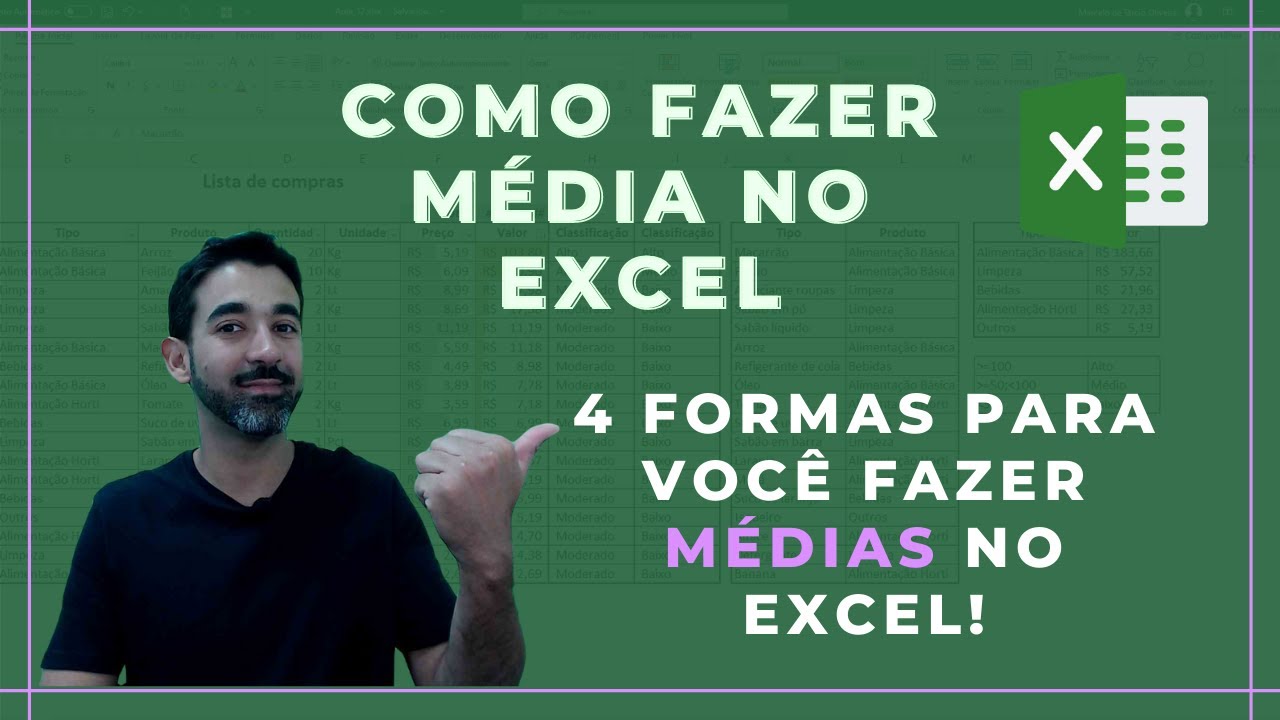 Como fazer MÉDIA no Excel: 4 formas para você fazer Médias no Excel ...