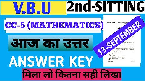 Answer Key CC-5|V.B.U FYUGP Sem-2 |Mathematical and Computational thinking and anylisis